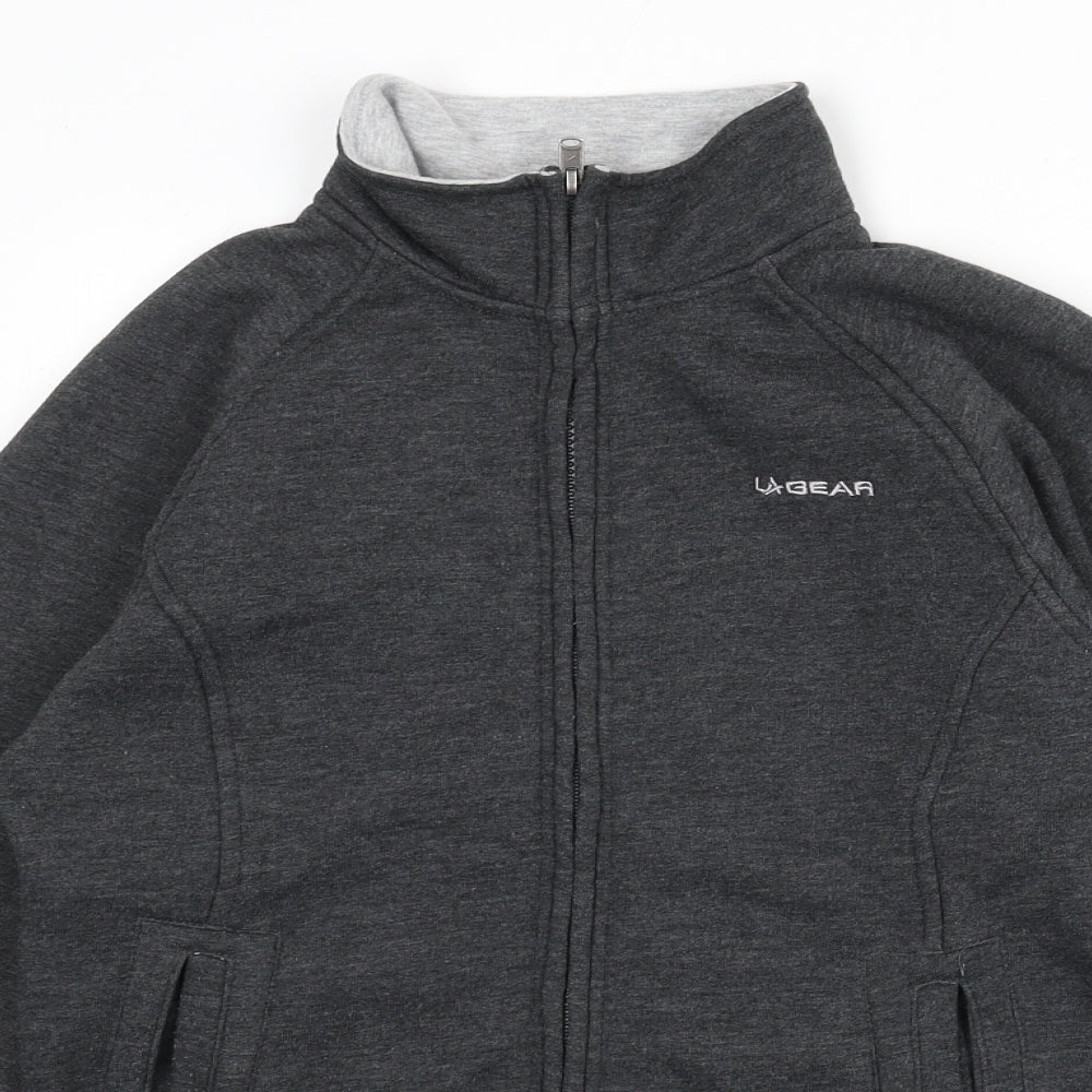 LA Gear Womens Grey Polyester Full Zip Sweatshirt Size 10 Zip