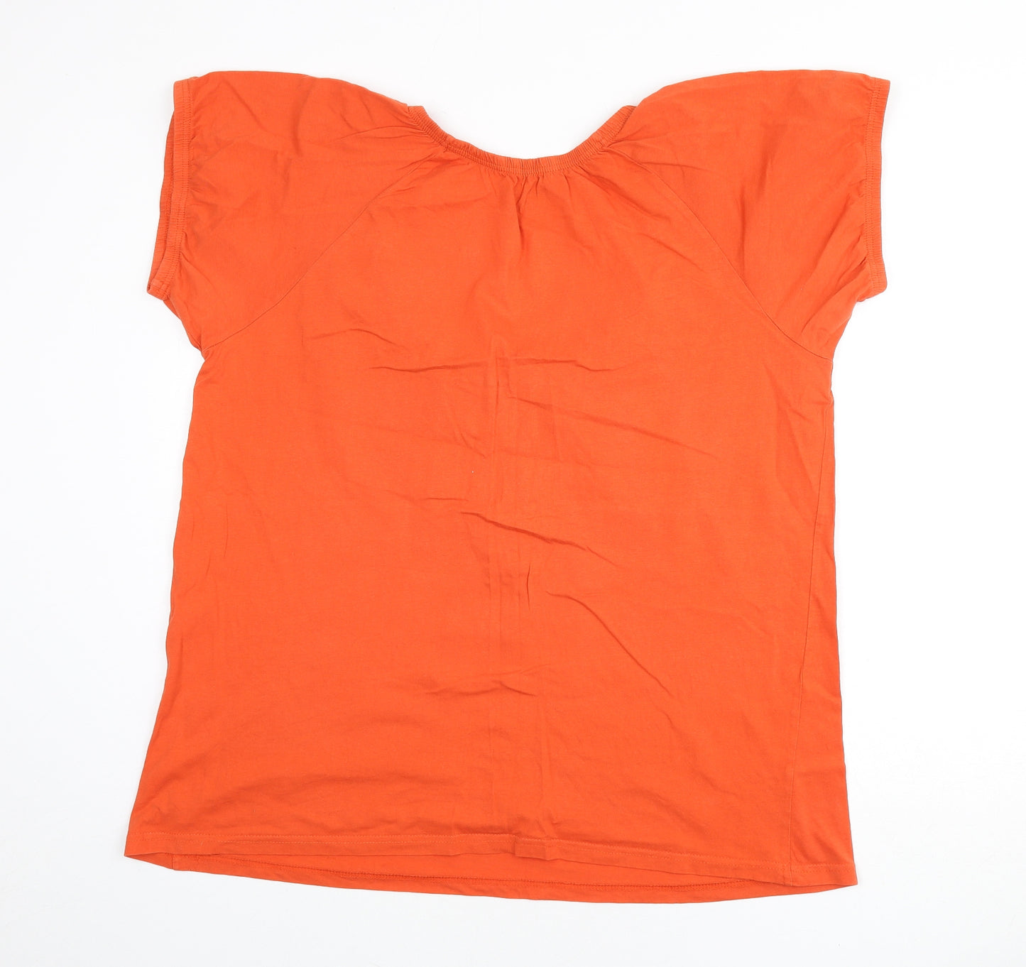Simply Be Womens Orange Cotton Basic T-Shirt Size 22 Scoop Neck
