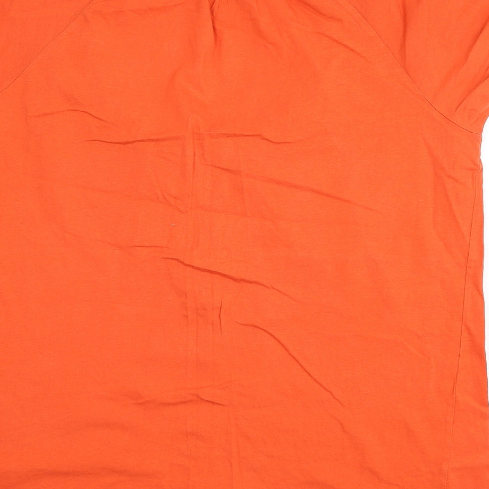 Simply Be Womens Orange Cotton Basic T-Shirt Size 22 Scoop Neck