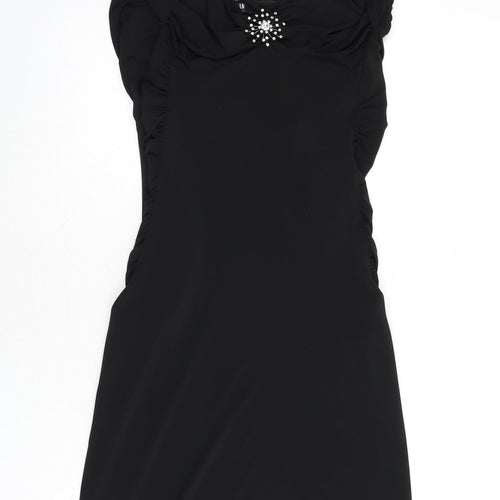 Morgan Womens Black Polyester Bodycon Size M Halter Tie