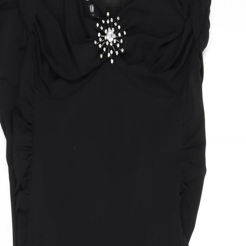 Morgan Womens Black Polyester Bodycon Size M Halter Tie