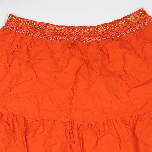 Marks and Spencer Womens Orange Cotton A-Line Skirt Size 22