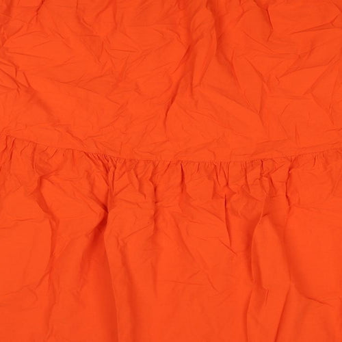 Marks and Spencer Womens Orange Cotton A-Line Skirt Size 22
