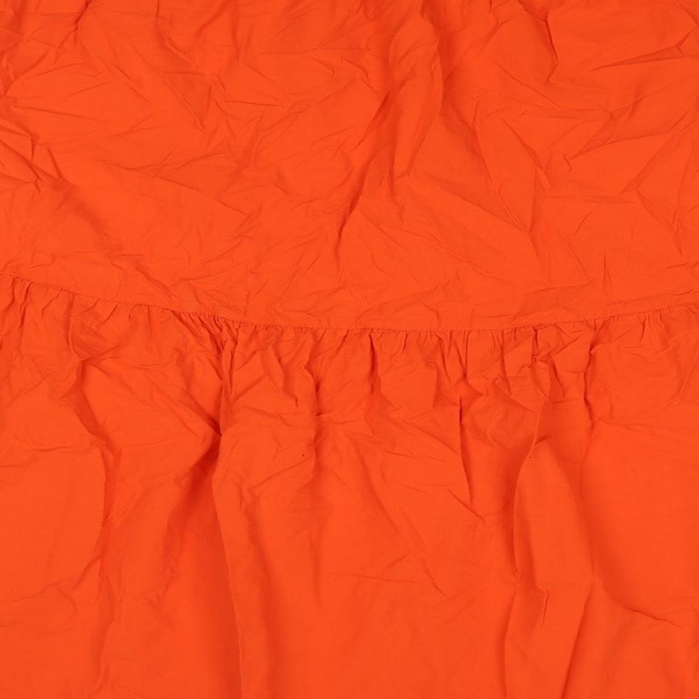 Marks and Spencer Womens Orange Cotton A-Line Skirt Size 22