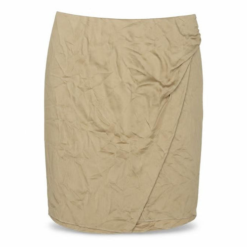 Marks and Spencer Womens Brown Polyester Straight & Pencil Skirt Size 22 Zip - Rouched Wrap Style