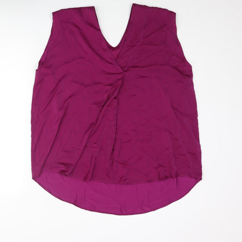 Marks and Spencer Womens Purple Polyester Camisole Blouse Size 2 V-Neck