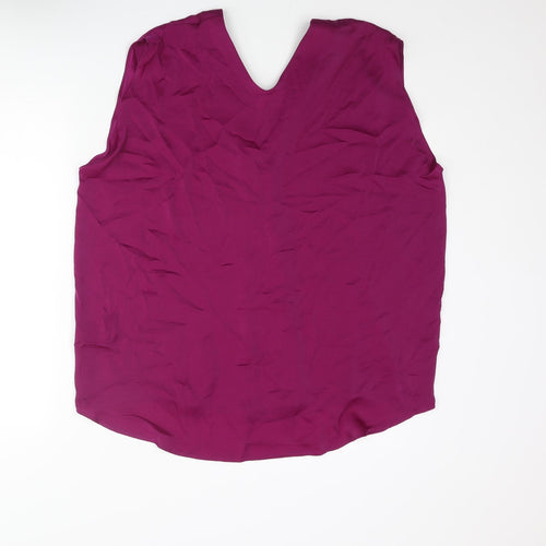 Marks and Spencer Womens Purple Polyester Camisole Blouse Size 2 V-Neck