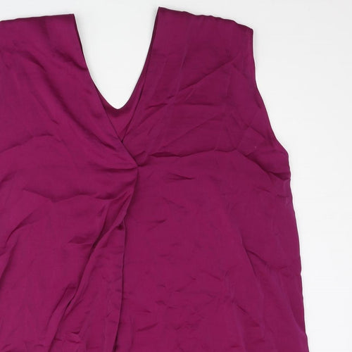 Marks and Spencer Womens Purple Polyester Camisole Blouse Size 2 V-Neck