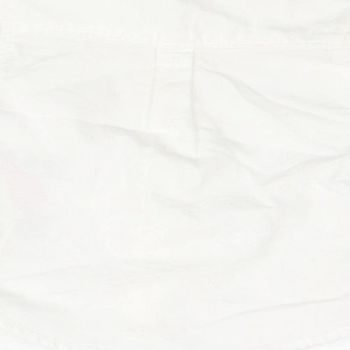 Marks and Spencer Boys White Cotton Basic Button-Up Size 0-3 Months Round Neck Button