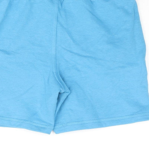 Marks and Spencer Boys Blue Cotton Sweat Shorts Size 7-8 Years Regular Drawstring - Octopus Print