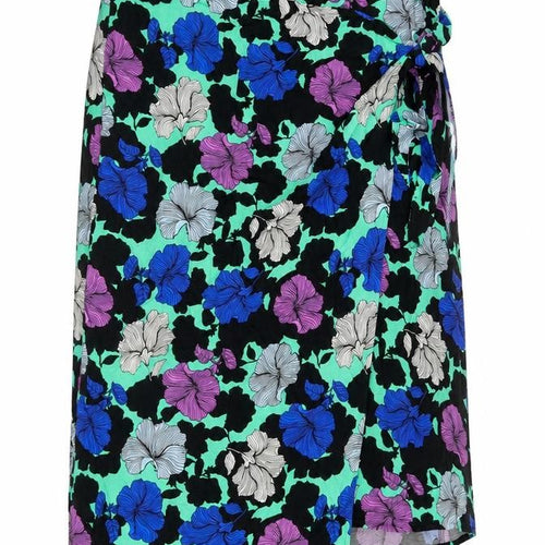 Marks and Spencer Womens Multicoloured Fair Isle Cupro Wrap Skirt Size 20 Zip