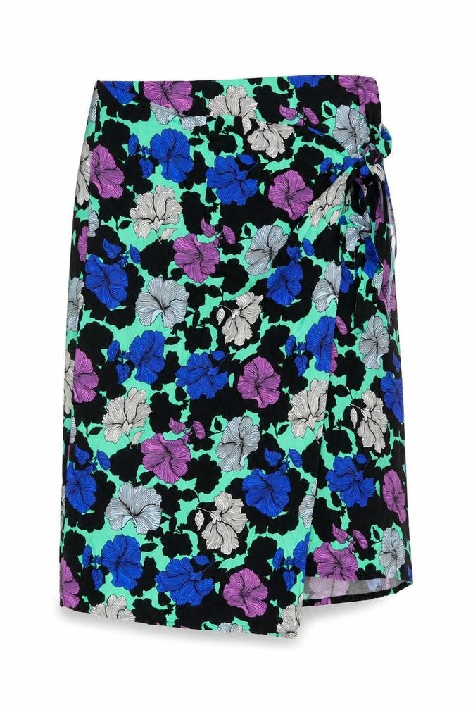 Marks and Spencer Womens Multicoloured Fair Isle Cupro Wrap Skirt Size 20 Zip