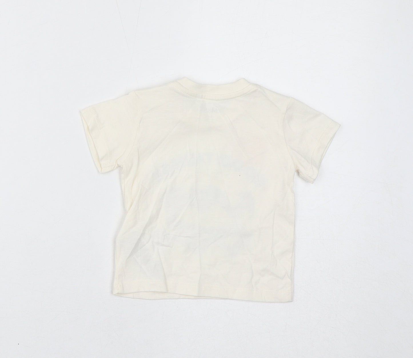 Marks and Spencer Baby White Cotton Basic T-Shirt Size 0-3 Months Round Neck Button - Good Things Are Coming