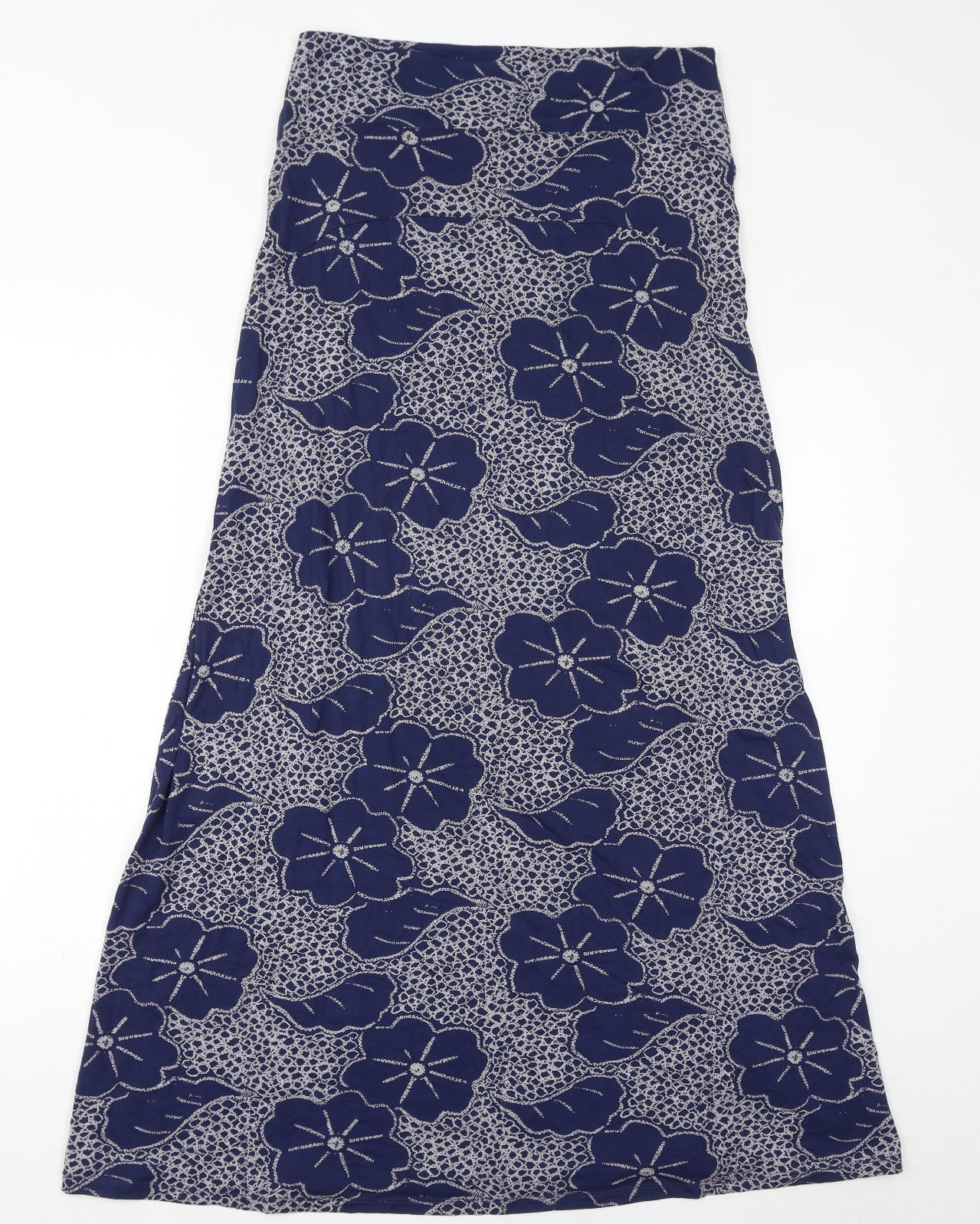 White Stuff Womens Blue Floral Viscose A-Line Size 12 Off the Shoulder Pullover