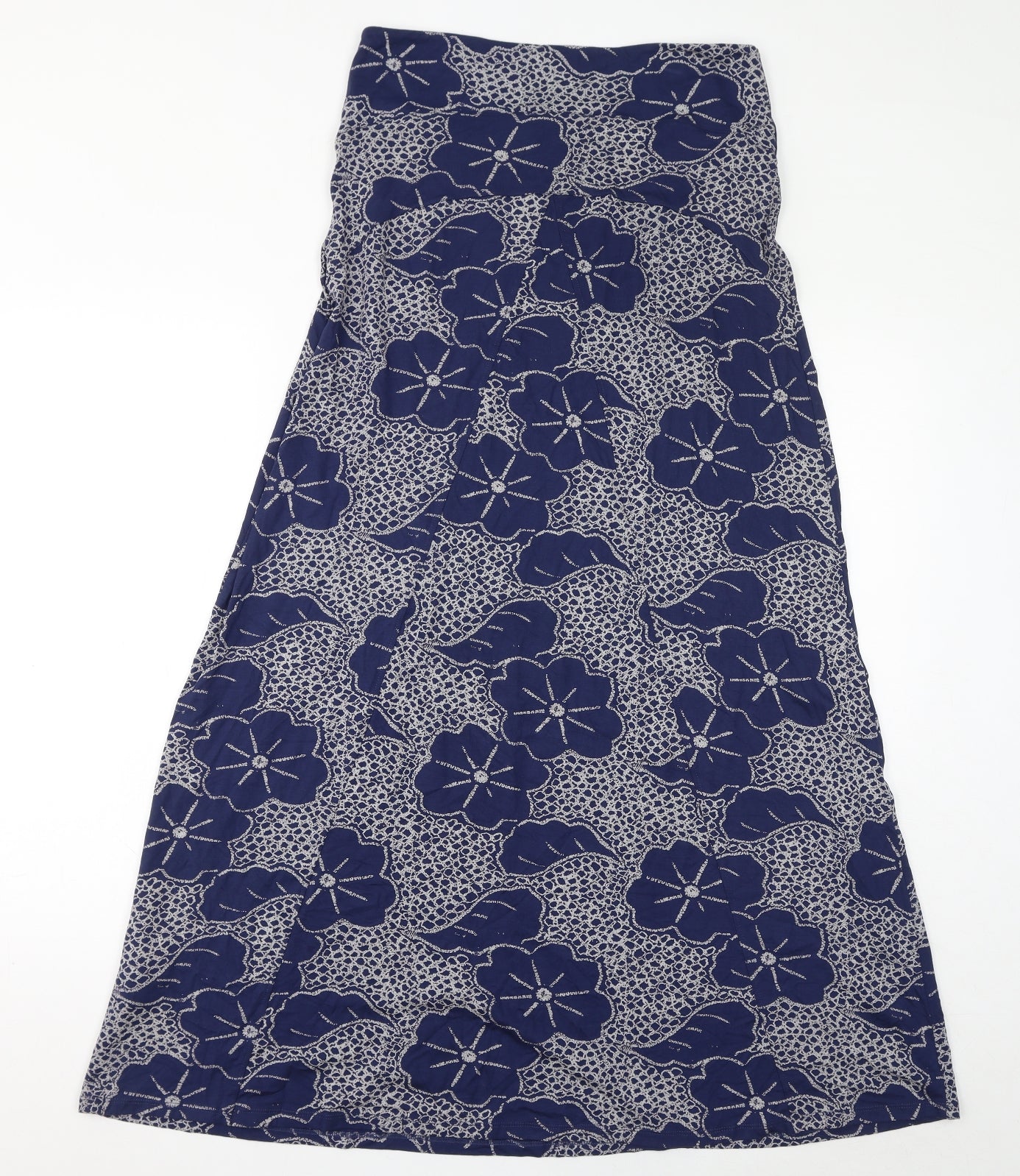White Stuff Womens Blue Floral Viscose A-Line Size 12 Off the Shoulder Pullover