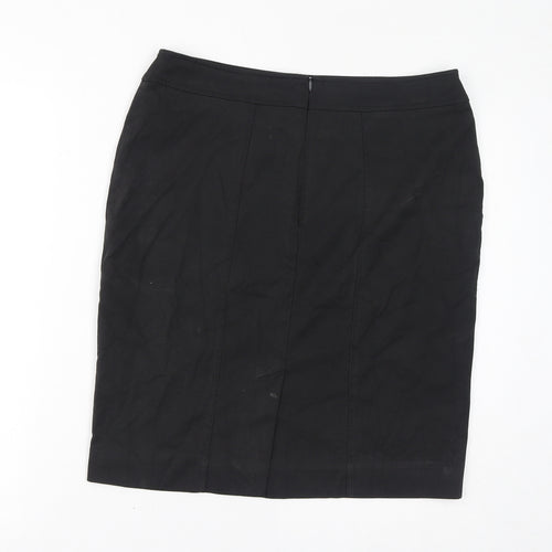 Brook Taverner Womens Black Polyester Straight & Pencil Skirt Size 12 Zip