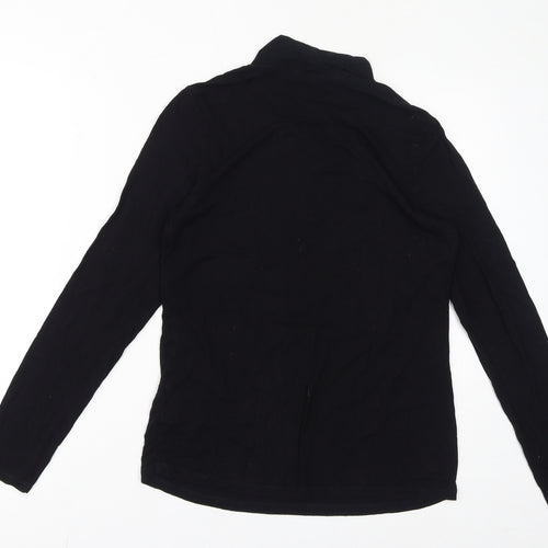 Monsoon Womens Black Viscose Basic T-Shirt Size 12 Mock Neck