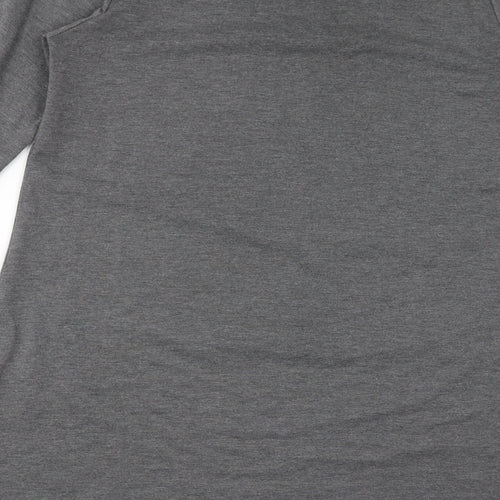 Zanzea Womens Grey Polyester A-Line Size L Round Neck Pullover