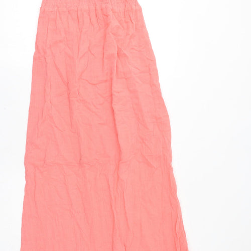 Jane Norman Womens Pink Cotton Maxi Size 8 Off the Shoulder Pullover