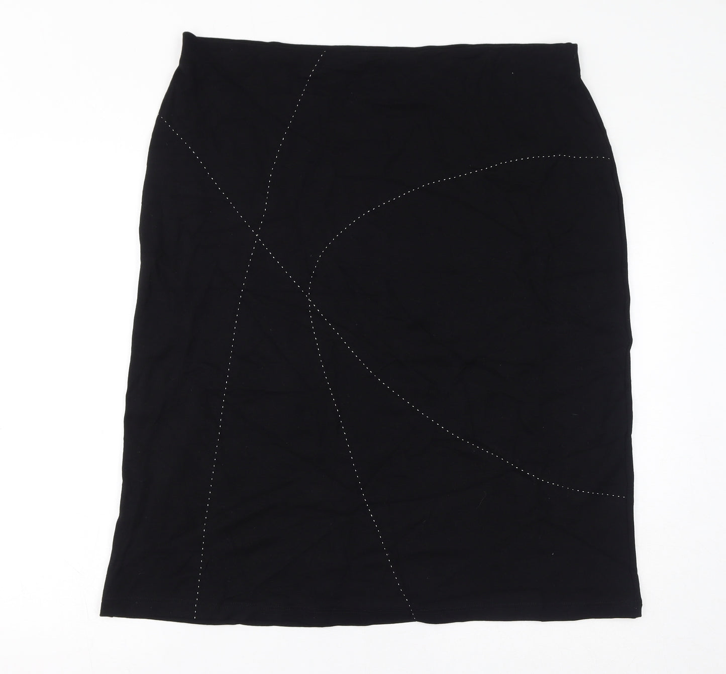 EWM Womens Black Polyester Straight & Pencil Skirt Size 18 - Embroidery