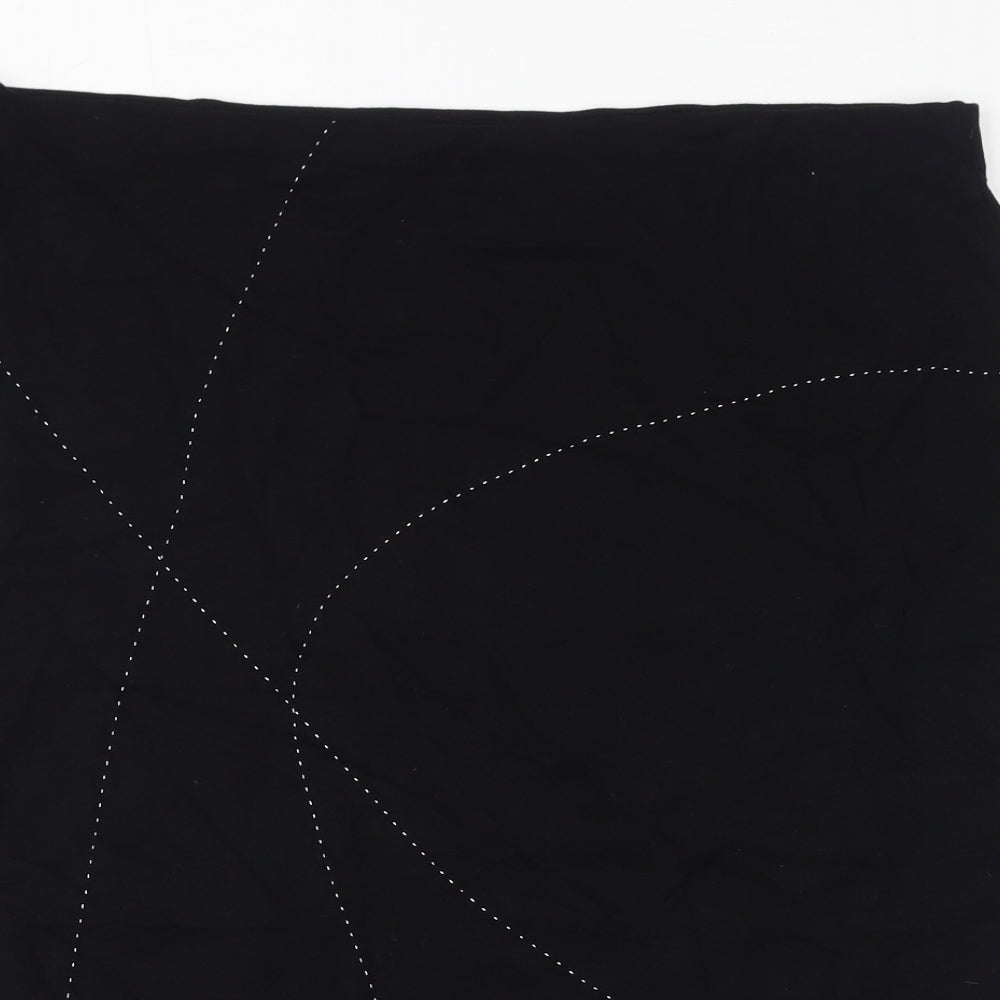 EWM Womens Black Polyester Straight & Pencil Skirt Size 18 - Embroidery