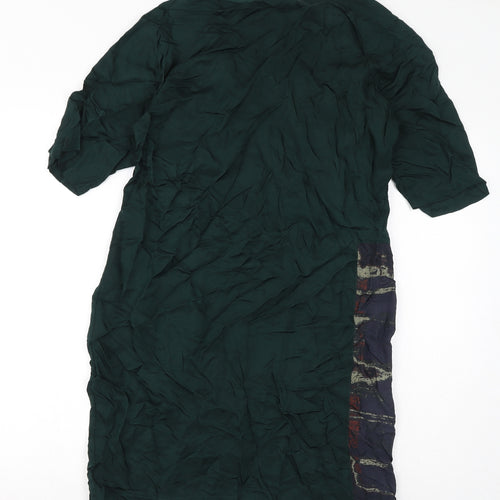 YAYA Womens Green Polyester Pencil Dress Size 40 Round Neck Pullover