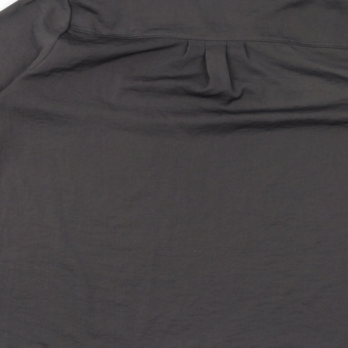 Marks and Spencer Womens Grey Polyester Basic Blouse Size 14 V-Neck