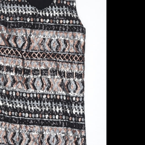 Moio Hemero Womens Black Cotton Tank Dress Size M Round Neck Pullover - Sequins