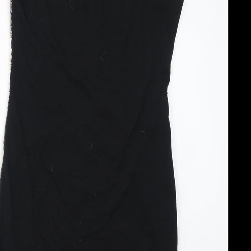 Moio Hemero Womens Black Cotton Tank Dress Size M Round Neck Pullover - Sequins