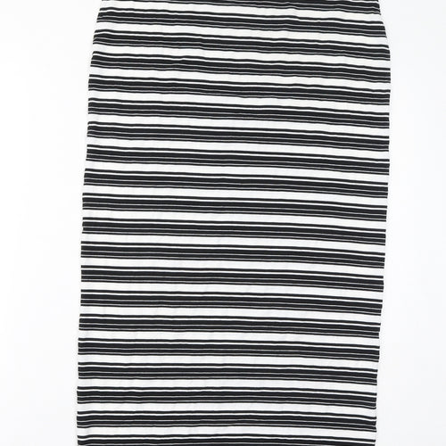 Capsule Womens White Striped Viscose Bandage Skirt Size 12