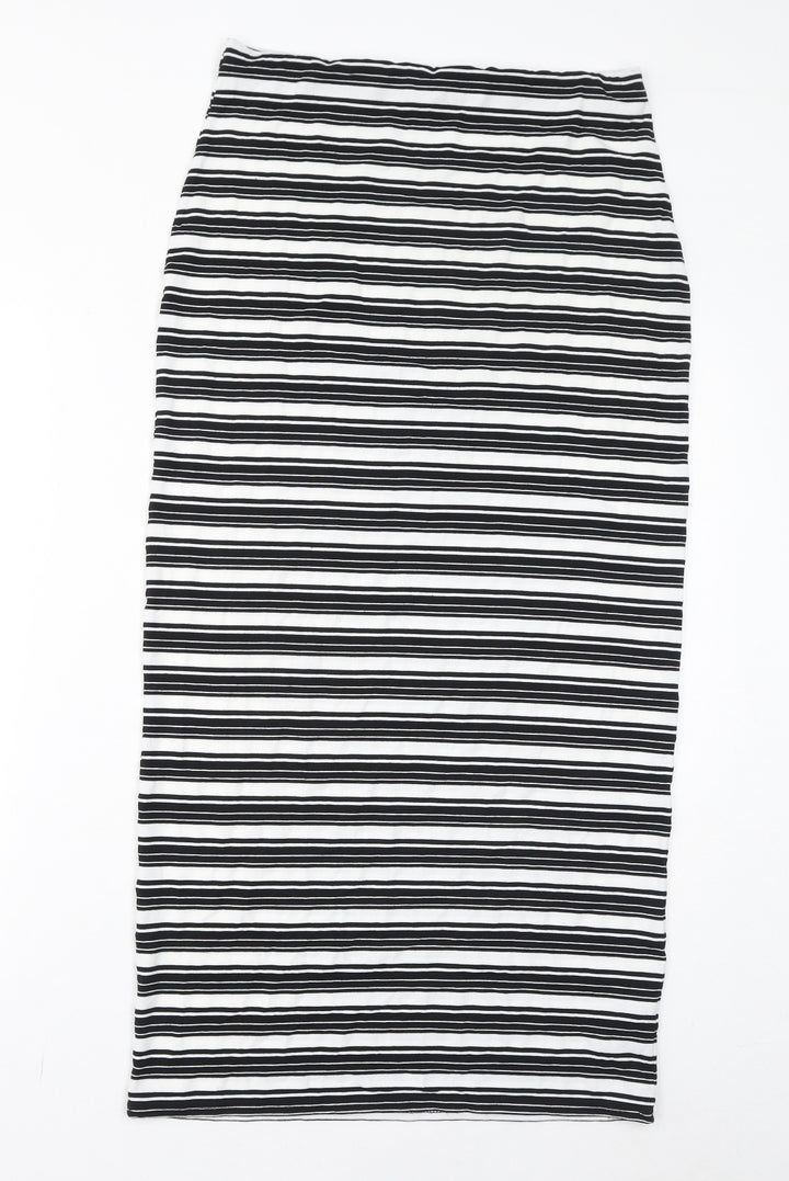 Capsule Womens White Striped Viscose Bandage Skirt Size 12