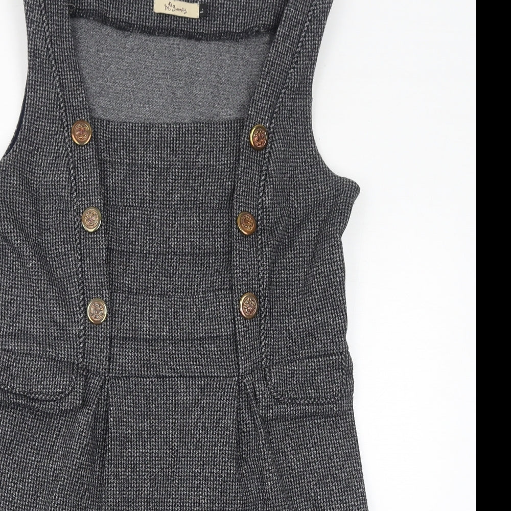 m butterfly Womens Grey Viscose Tank Dress Size L Round Neck Zip