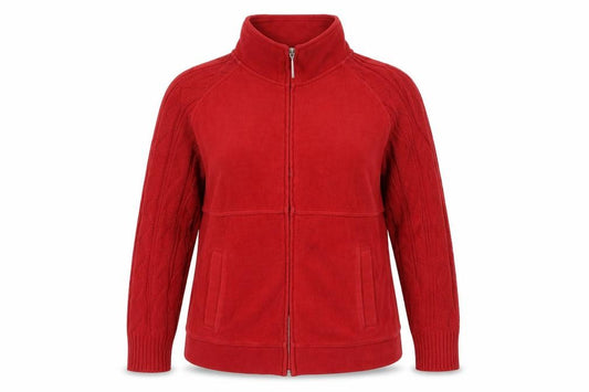 Front view of Next women’s red jacket, size UK 14, zip