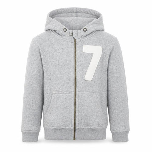 H&M Boys Grey Cotton Full Zip Hoodie Size 7-8 Years Zip