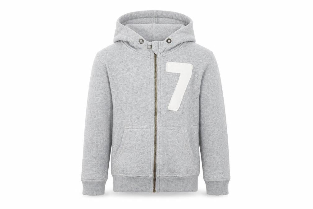H&M Boys Grey Cotton Full Zip Hoodie Size 7-8 Years Zip