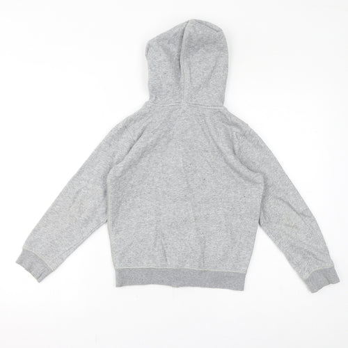 H&M Boys Grey Cotton Full Zip Hoodie Size 7-8 Years Zip