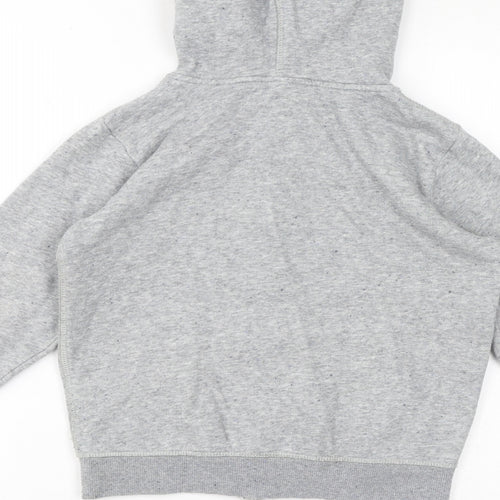 H&M Boys Grey Cotton Full Zip Hoodie Size 7-8 Years Zip