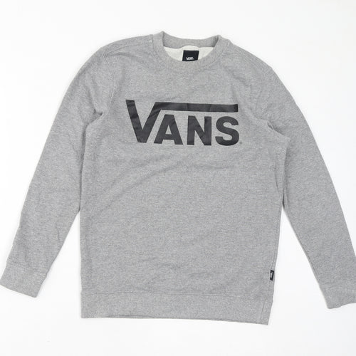 VANS Womens Grey Cotton Pullover Sweatshirt Size M Pullover - Logo