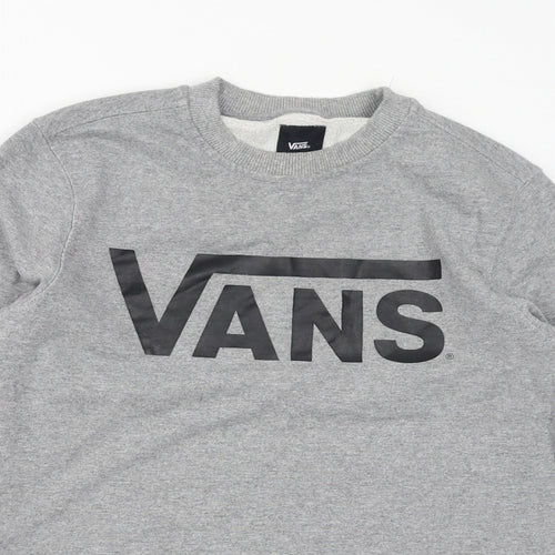 VANS Womens Grey Cotton Pullover Sweatshirt Size M Pullover - Logo