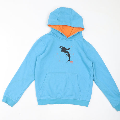 Mountain Warehouse Boys Blue Polyester Pullover Hoodie Size 11-12 Years Pullover - Protect The Ocean, Whale