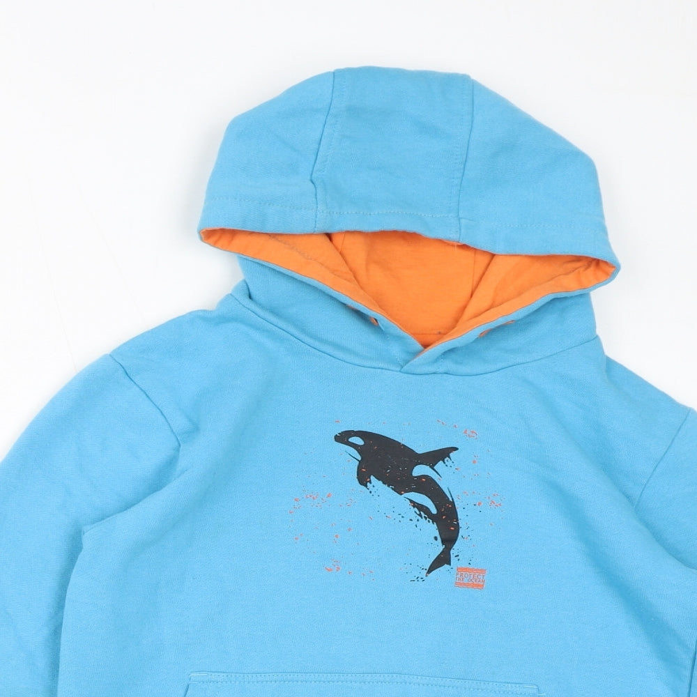 Mountain Warehouse Boys Blue Polyester Pullover Hoodie Size 11-12 Years Pullover - Protect The Ocean, Whale