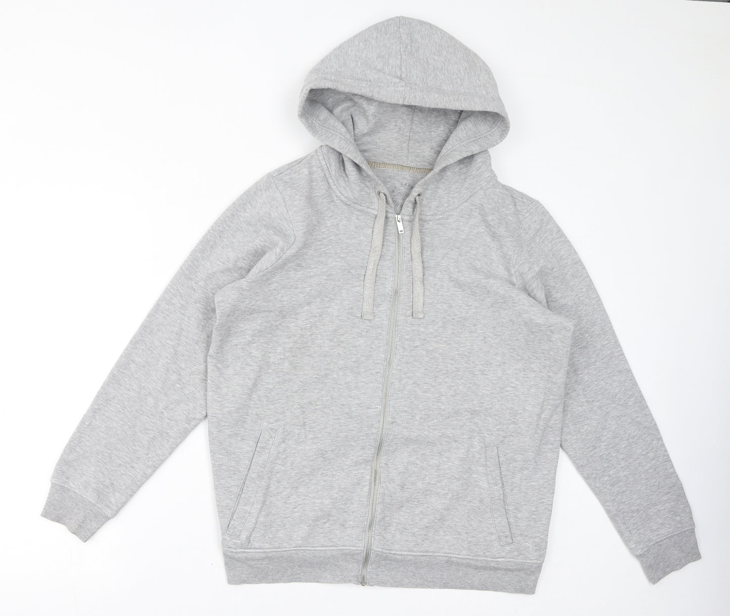 NEXT Womens Grey Cotton Full Zip Hoodie Size L Zip