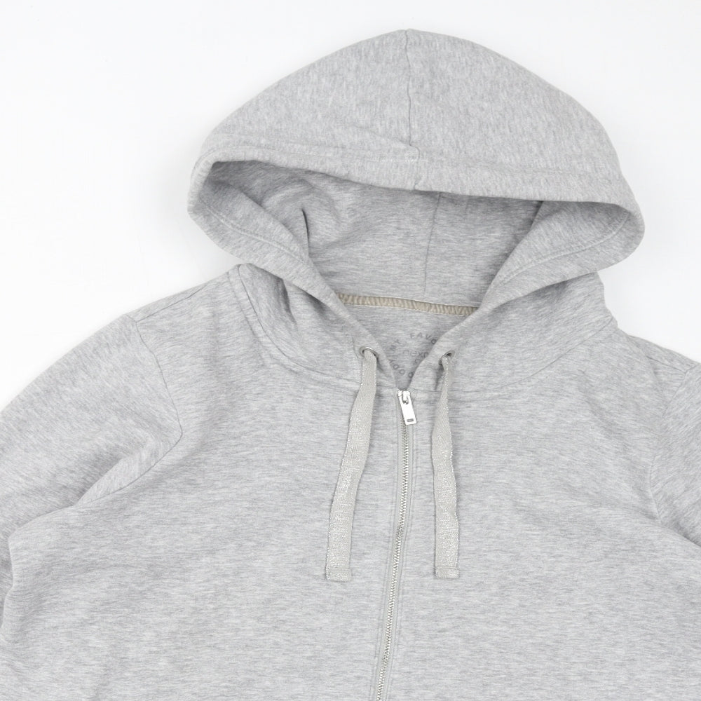 NEXT Womens Grey Cotton Full Zip Hoodie Size L Zip