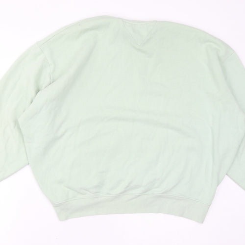 Tommy Hilfiger Womens Green Cotton Pullover Sweatshirt Size S Pullover