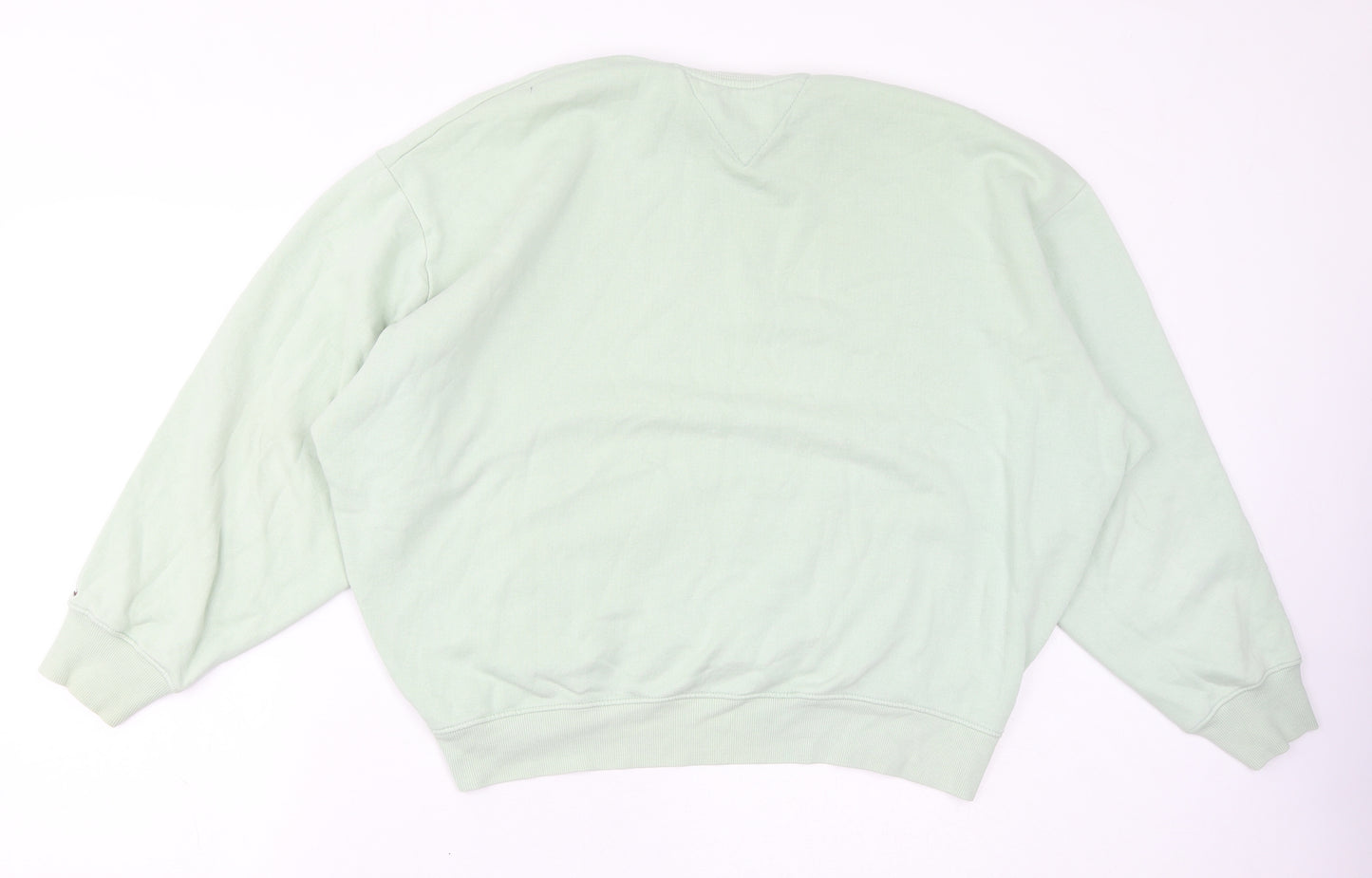 Tommy Hilfiger Womens Green Cotton Pullover Sweatshirt Size S Pullover