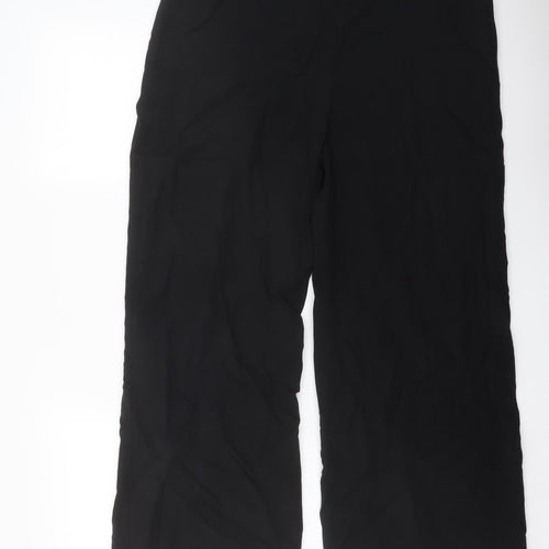Marks and Spencer Womens Black Lyocell Trousers Size 14 L28 in Regular