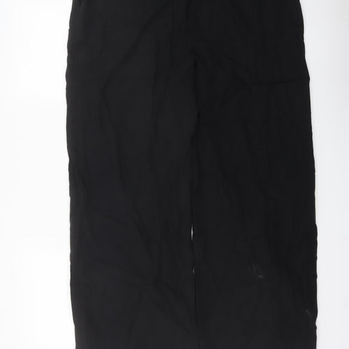 Marks and Spencer Womens Black Lyocell Trousers Size 14 L28 in Regular