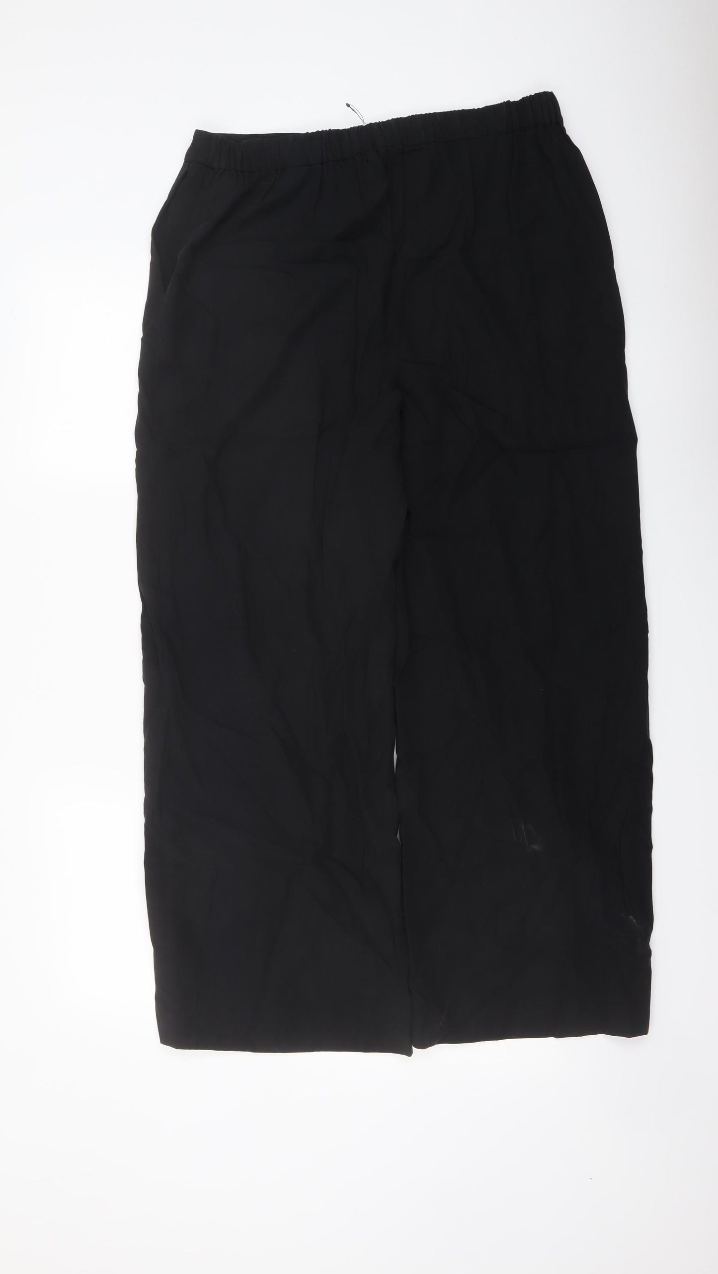 Marks and Spencer Womens Black Lyocell Trousers Size 14 L28 in Regular
