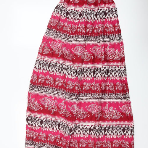 Warehouse Womens Multicoloured Geometric Cotton Maxi Size M Off the Shoulder Pullover