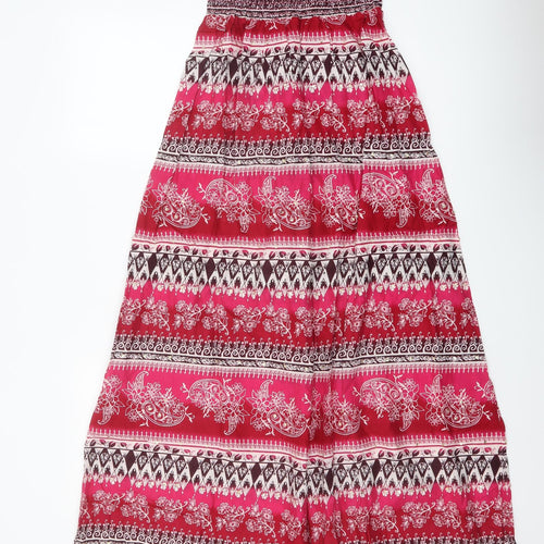 Warehouse Womens Multicoloured Geometric Cotton Maxi Size M Off the Shoulder Pullover